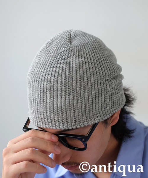 antiqua（アンティカ）の「コットンニットキャップ（ニットキャップ/ビーニー・レディース・アイボリー/ブラック/グレー/グリーン・FREE）」の17枚目の写真
