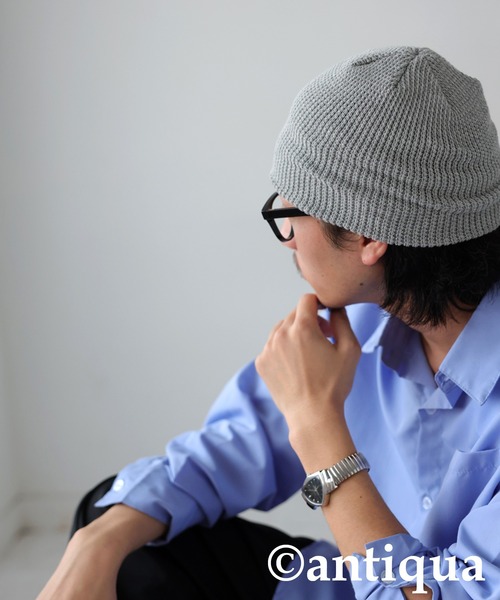 antiqua（アンティカ）の「コットンニットキャップ（ニットキャップ/ビーニー・レディース・アイボリー/ブラック/グレー/グリーン・FREE）」の18枚目の写真