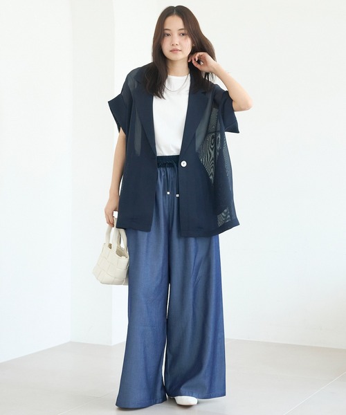 LAVEANGE(ラビアンジェ)の「テンセルデニムイージーパンツ(その他パンツ・レディース・ネイビー/ブラック・M/LL/3L/4L/5L)」の19枚目の写真