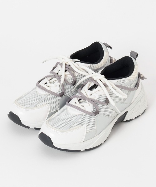 BAYFLOW（ベイフロー）の「[トレンドアイテム]Ｗシューレーススニーカー（スニーカー・レディース・グレー/ホワイト・MEDIUM/LARGE）」の10枚目の写真