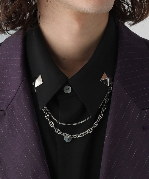 HARE（ハレ）の「チェーンラペルブローチ(HARE)（ネックレス・メンズ・シルバー/シルバー系その他/シルバー系その他2・FREE）」の4枚目の写真