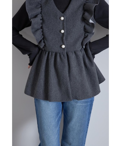 起毛パールフリルベスト（ベスト）｜&. NOSTALGIA（アンドドット