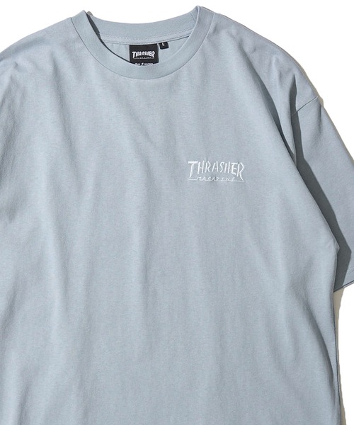 THRASHER（スラッシャー）の「【THRASHER / スラッシャー】ワンポイント刺繍クルーネックTシャツ（Tシャツ/カットソー・メンズ・ライトグレー/ホワイト/ベージュ/グリーン/ブラック/ミント/サックスブルー・LARGE/MEDIUM/X-LARGE）」の7枚目の写真