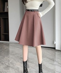 Pittok（ピットク）の「ひざ丈タックフレアスカート（スカート）」