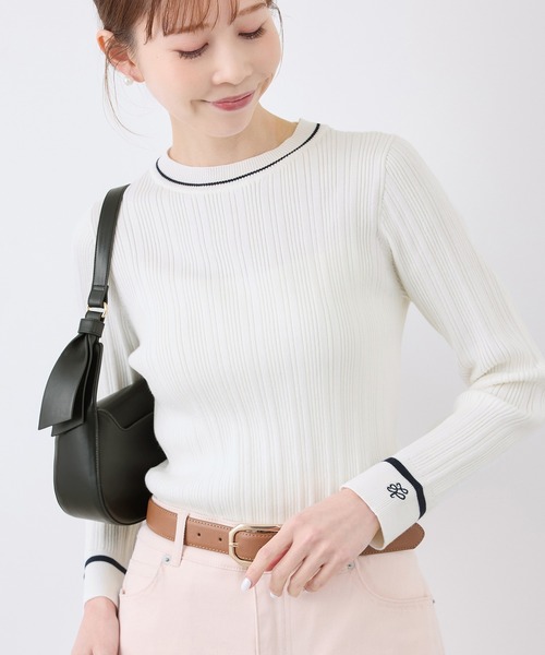 美品★ROPÉ ロペ★シルク混 ボリューム袖 ニットワンピース 限定品 シルク混ワンポイントニットプルオーバー（ニット/セーター）｜ROPE