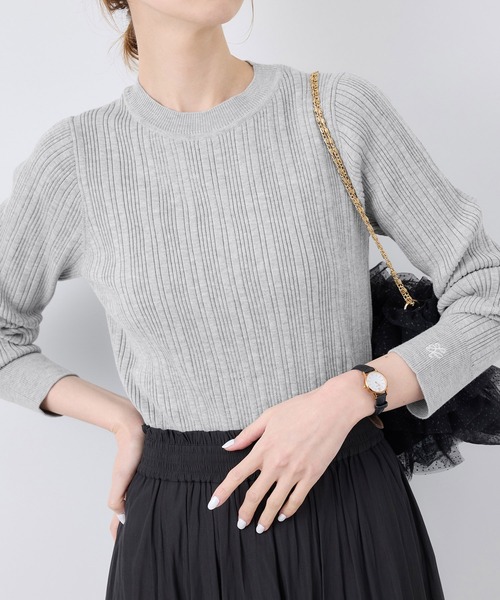 シルク混ワンポイントニットプルオーバー（ニット/セーター）｜ROPE