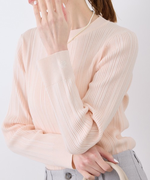 シルク混ワンポイントニットプルオーバー（ニット/セーター）｜ROPE