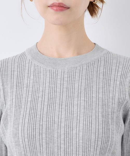 シルク混ワンポイントニットプルオーバー（ニット/セーター）｜ROPE