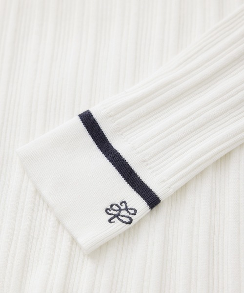 ROPE' PICNIC(ロペピクニック)の「シルク混ワンポイントニットプルオーバー(ニット/セーター・レディース・ネイビー/ピンク/ライトグレー/オフホワイト・38)」の8枚目の写真