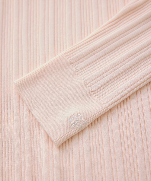ROPE' PICNIC(ロペピクニック)の「シルク混ワンポイントニットプルオーバー(ニット/セーター・レディース・ネイビー/ピンク/ライトグレー/オフホワイト・38)」の6枚目の写真