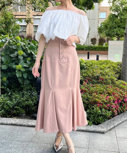 AND COUTURE(アンドクチュール)の「ハイウエストコルセットステッチスカート(スカート・レディース・ブラック/ベージュ/オレンジ・MEDIUM/SMALL)」の18枚目の写真