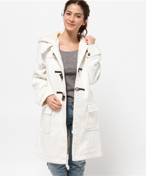 one after another NICE CLAUP（ワンアフターアナザーナイスクラップ）の「【ar12月号掲載 ナイスクラップ】ロングダッフルコート（ダッフルコート・レディース・チャコールグレー/ネイビー/グレー/アイボリー・FREE）」の17枚目の写真
