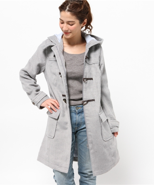 one after another NICE CLAUP（ワンアフターアナザーナイスクラップ）の「【ar12月号掲載 ナイスクラップ】ロングダッフルコート（ダッフルコート・レディース・チャコールグレー/ネイビー/グレー/アイボリー・FREE）」の3枚目の写真