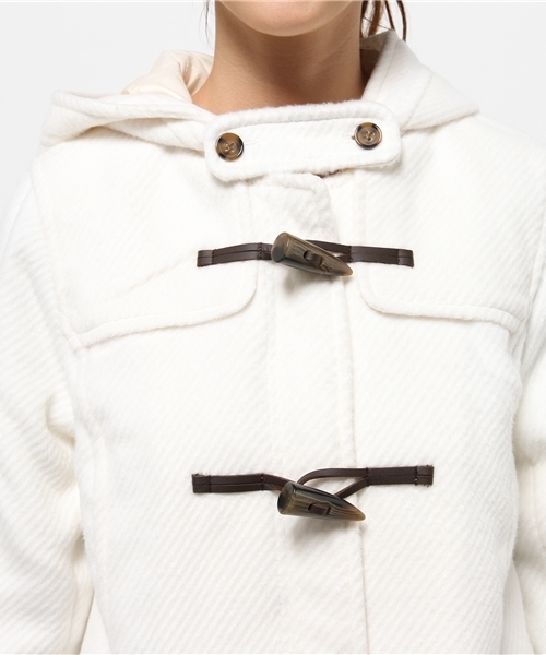 one after another NICE CLAUP（ワンアフターアナザーナイスクラップ）の「【ar12月号掲載 ナイスクラップ】ロングダッフルコート（ダッフルコート・レディース・チャコールグレー/ネイビー/グレー/アイボリー・FREE）」の8枚目の写真