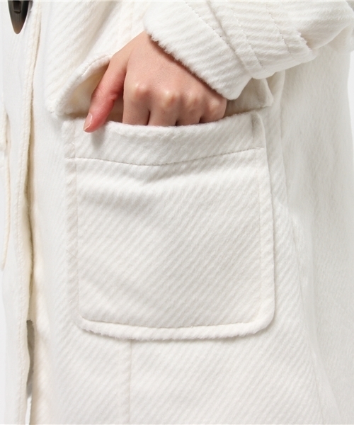 one after another NICE CLAUP（ワンアフターアナザーナイスクラップ）の「【ar12月号掲載 ナイスクラップ】ロングダッフルコート（ダッフルコート・レディース・チャコールグレー/ネイビー/グレー/アイボリー・FREE）」の10枚目の写真