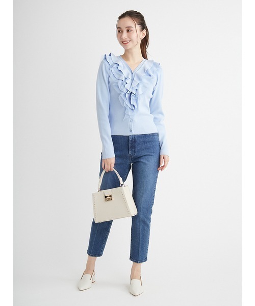 セルフォードラッフルフリルニットカーディガン セルフォード フリル カーディガン CELFORD☆ラッフルフリルニット