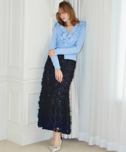 CELFORD（セルフォード）の「ラッフルフリルリブニットカーディガン