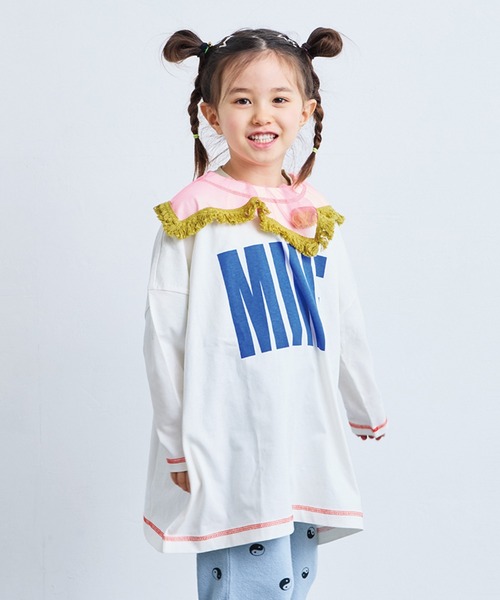 MARKEY'S（マーキーズ）の「チュールカラーチュニック【セットアップ可能】（セットアップ・キッズ・ベージュ/ブラック・150/90/100/110/120/130/140）」の3枚目の写真