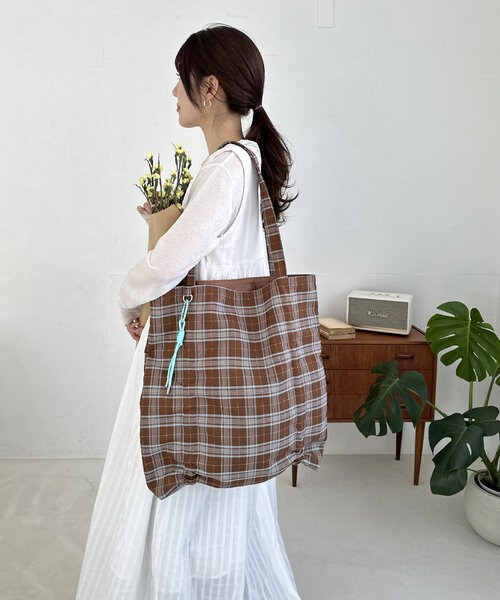 アソートチェックギャザートートバッグ（トートバッグ）｜DISCOAT
