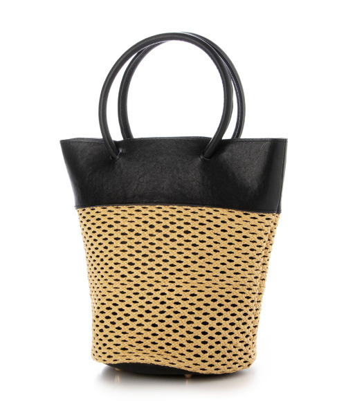 ペルケ（perche’）/ペルケ perche / エステルメッシュ・牛革丸手2wayバケツバッグ ペルケ perche / エステルメッシュ・牛革丸手2wayバケツバッグ（トート