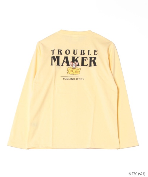 Tom＆Jerry（トムアンドジェリー）の「【公式】トムとジェリー　天竺長袖Ｔシャツ（Tシャツ/カットソー・レディース・ホワイト/グレー/イエロー/ミント・M/L）」の5枚目の写真