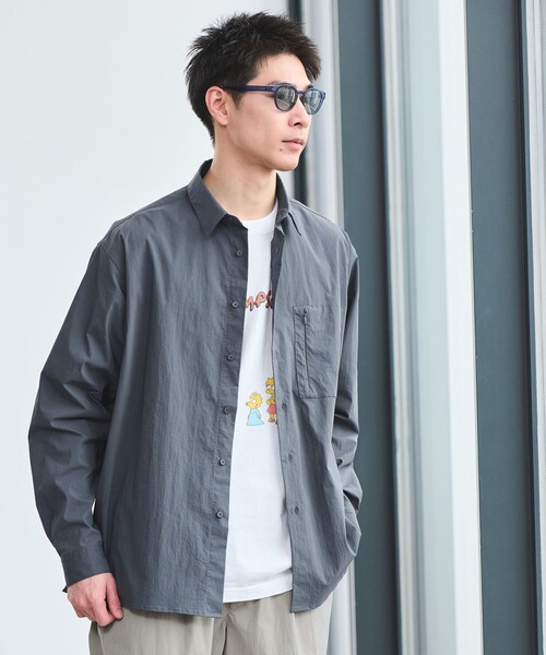 green label relaxing　シャツ WONDER CLOTH ボックス シルエット 長袖 シャツ -ストレッチ