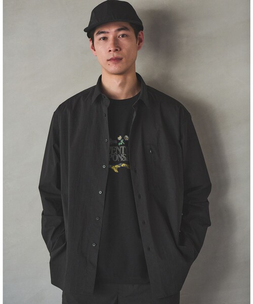 green label relaxing（グリーンレーベルリラクシング）の「WONDER CLOTH ボックス シルエット 長袖 シャツ -ストレッチ・接触冷感・吸水速乾-（シャツ/ブラウス・メンズ・ブラック/ネイビー/ダークグレー・XL/L/M/S）」の2枚目の写真