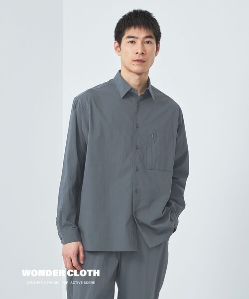 極美品　ファイブワン製　リネン100%　シャツ　長袖　ホリゾンタル　グリーン　緑 ≪超特価≫スリムフィット/コットン100%/防シワ/ホリゾンタル