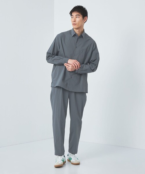 green label relaxing（グリーンレーベルリラクシング）の「WONDER CLOTH ボックス シルエット 長袖 シャツ -ストレッチ・接触冷感・吸水速乾-（シャツ/ブラウス・メンズ・ブラック/ネイビー/ダークグレー・XL/L/M/S）」の14枚目の写真