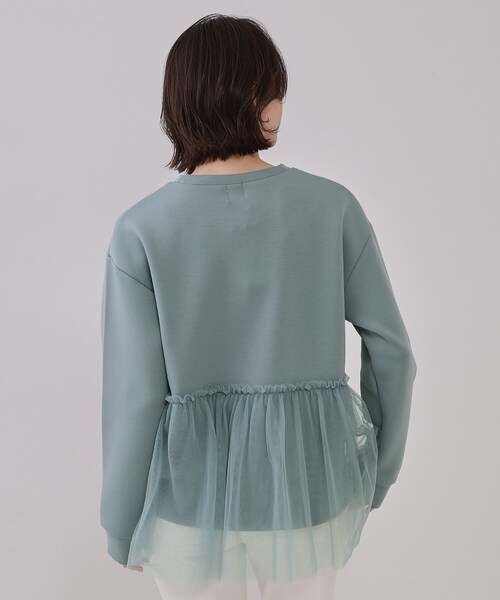 OPAQUE.CLIP（オペークドットクリップ）の「◆チュールドッキングペプラムトップス【洗濯機洗い可】（Tシャツ/カットソー・レディース・ナチュラル/ブラック/ライトブルー・00）」の18枚目の写真