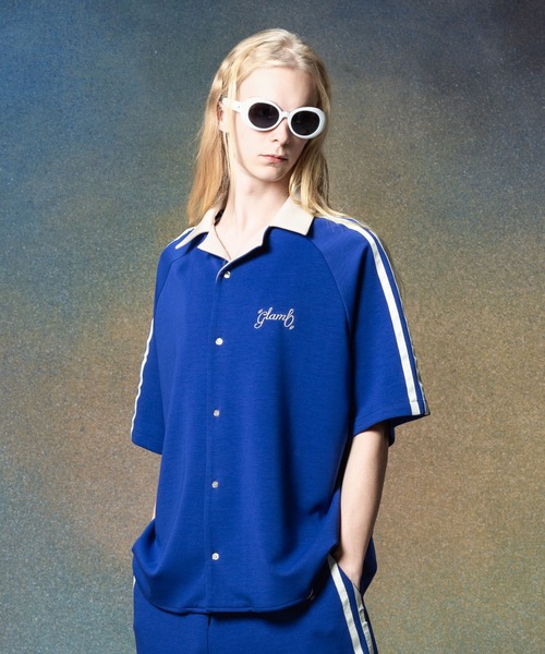 glamb（グラム）の「Line Tape Track Shirt / ラインテープトラックシャツ（シャツ/ブラウス・メンズ・ブラック/ベージュ/ブルー・S/M/L）」の3枚目の写真