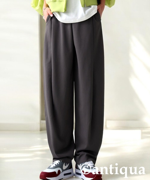 antiqua(アンティカ)の「テーパードパンツ(その他パンツ・レディース・アイボリー/ブラック/ブラウン系その他/ダークグリーン/ダークグレー/ダークカーキ/ライム/レッド・MEDIUM/LARGE)」の1枚目の写真