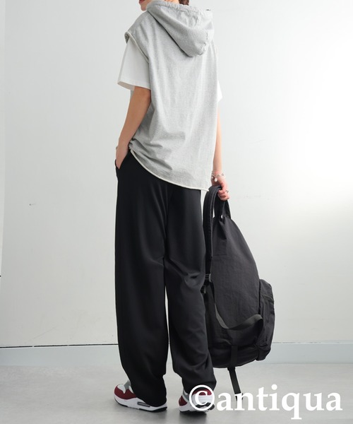 antiqua(アンティカ)の「テーパードパンツ(その他パンツ・レディース・アイボリー/ブラック/ブラウン系その他/ダークグリーン/ダークグレー/ダークカーキ/ライム/レッド・MEDIUM/LARGE)」の12枚目の写真