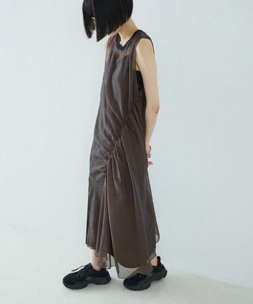 NOMINE（ノミネ）の「マルチWAY シアーシャーリング ワンピース(キャミワンピセット）（ワンピース・レディース・チャコールグレー/ブラック/レッド系その他/グレイッシュベージュ・フリー）」の21枚目の写真