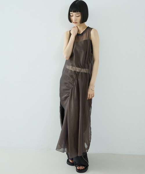 NOMINE（ノミネ）の「マルチWAY シアーシャーリング ワンピース(キャミワンピセット）（ワンピース・レディース・チャコールグレー/ブラック/レッド系その他/グレイッシュベージュ・フリー）」の19枚目の写真