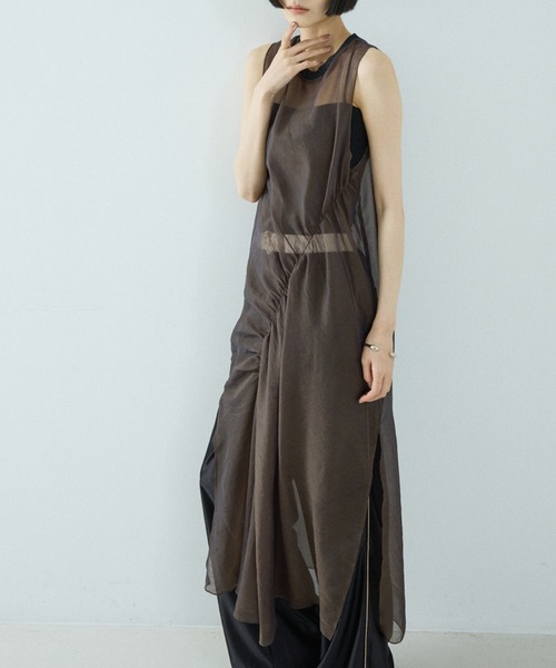 NOMINE（ノミネ）の「マルチWAY シアーシャーリング ワンピース(キャミワンピセット）（ワンピース・レディース・チャコールグレー/ブラック/レッド系その他/グレイッシュベージュ・フリー）」の20枚目の写真