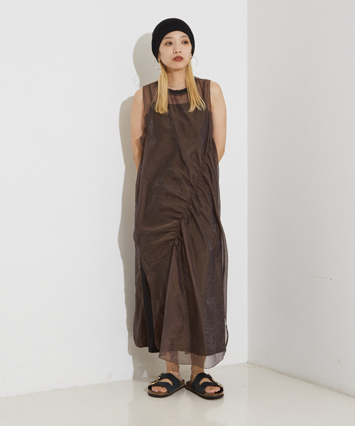 NOMINE（ノミネ）の「マルチWAY シアーシャーリング ワンピース(キャミワンピセット）（ワンピース・レディース・チャコールグレー/ブラック/レッド系その他/グレイッシュベージュ・フリー）」の16枚目の写真