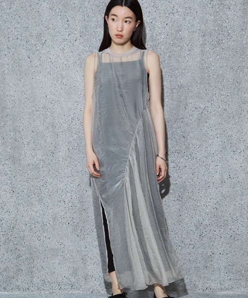 NOMINE（ノミネ）の「マルチWAY シアーシャーリング ワンピース(キャミワンピセット）（ワンピース・レディース・チャコールグレー/ブラック/レッド系その他/グレイッシュベージュ・フリー）」の15枚目の写真