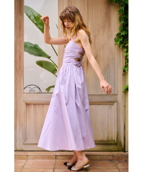 Taormina Dress コットンサテンベアタックドレス（ワンピース 