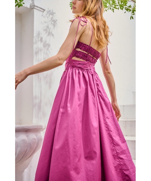 Taormina Dress コットンサテンベアタックドレス（ワンピース 