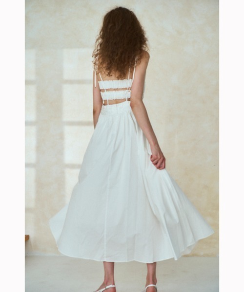 Estella.K(エステラケー)の「Taormina Dress コットンサテンベアタックドレス(ワンピース・レディース・ネイビー系/ライラック/プラム/グリーン系/ホワイト・FREE)」の7枚目の写真