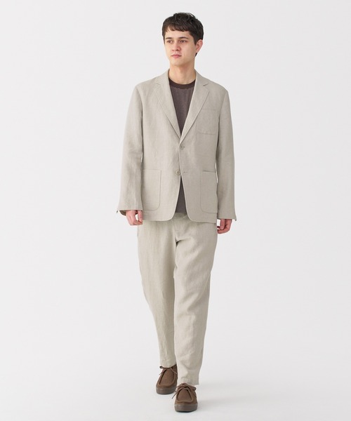 無印良品 リネン ジャケット テーパードパンツ Lサイズ セール】紳士 リネン洗いざらしテーパードパンツ（その他パンツ