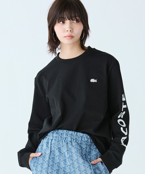 LACOSTE（ラコステ）の「ヘビーウェイト スリーブプリント ロングリブスリーブTシャツ（Tシャツ/カットソー・メンズ・ホワイト/ネイビー/ブラック/グリーン・3/2/5/4）」の6枚目の写真
