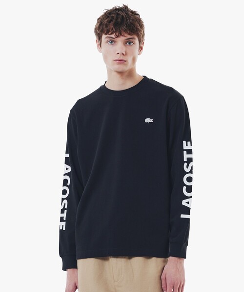 LACOSTE（ラコステ）の「ヘビーウェイト スリーブプリント ロングリブスリーブTシャツ（Tシャツ/カットソー・メンズ・ホワイト/ネイビー/ブラック/グリーン・3/2/5/4）」の7枚目の写真