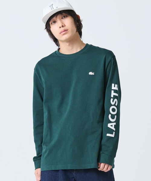 LACOSTE（ラコステ）の「ヘビーウェイト スリーブプリント ロングリブスリーブTシャツ（Tシャツ/カットソー・メンズ・ホワイト/ネイビー/ブラック/グリーン・3/2/5/4）」の3枚目の写真