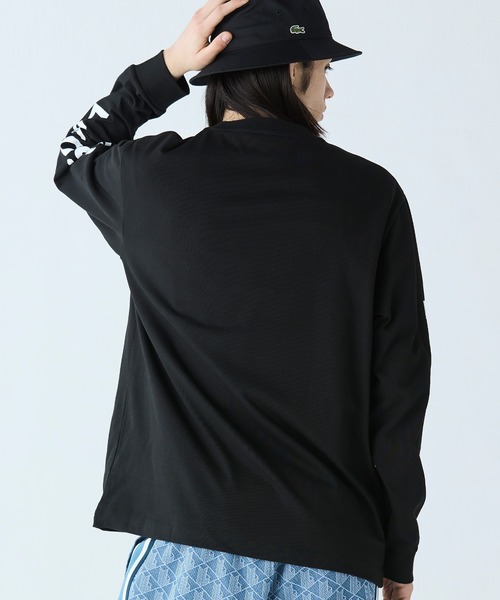 ヘビーウェイトスリーブプリント ロングリブスリーブTシャツ（T