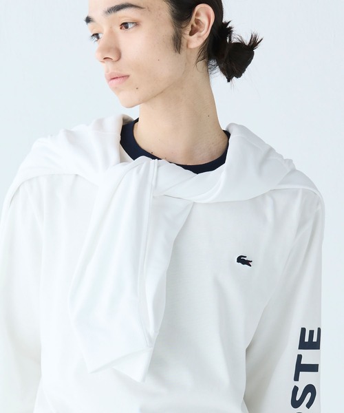 ヘビーウェイトスリーブプリント ロングリブスリーブTシャツ（T