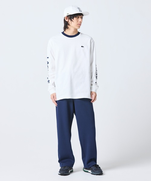 LACOSTE（ラコステ）の「ヘビーウェイト スリーブプリント ロングリブスリーブTシャツ（Tシャツ/カットソー・メンズ・ホワイト/ネイビー/ブラック/グリーン・3/2/5/4）」の18枚目の写真