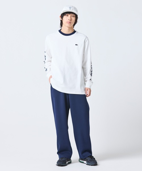 LACOSTE（ラコステ）の「ヘビーウェイト スリーブプリント ロングリブスリーブTシャツ（Tシャツ/カットソー・メンズ・ホワイト/ネイビー/ブラック/グリーン・3/2/5/4）」の21枚目の写真