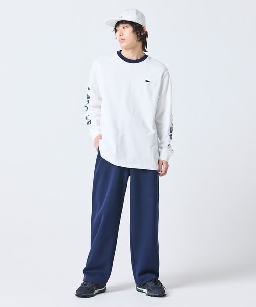LACOSTE（ラコステ）の「ヘビーウェイト スリーブプリント ロングリブスリーブTシャツ（Tシャツ/カットソー・メンズ・ホワイト/ネイビー/ブラック/グリーン・3/2/5/4）」の22枚目の写真